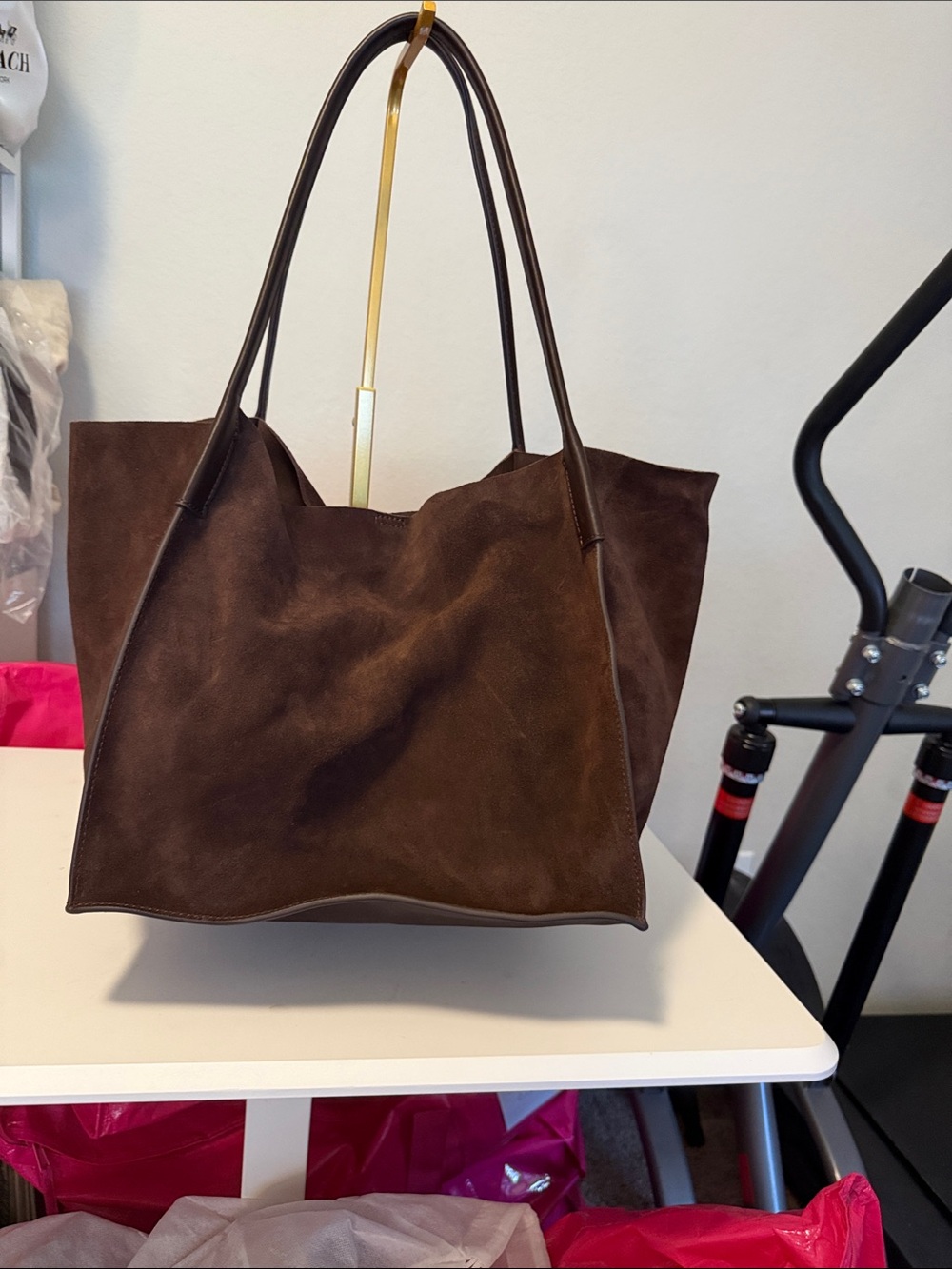 J. Crew Dark Brown Suede Tote